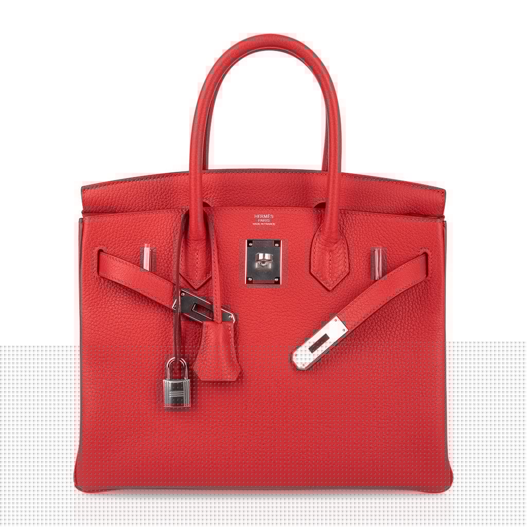Verso Birkin 30 Bag Rouge Tomate & Natural Sable Togo Leather with Palladium Hardwre