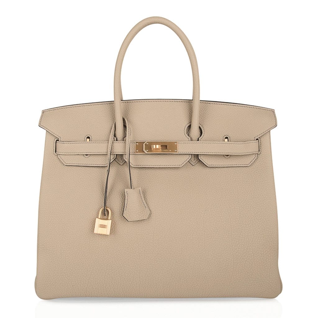 Birkin 35 HSS Bi-Color Bag Trench / Rose Jaipur Brushed Gold Hardware