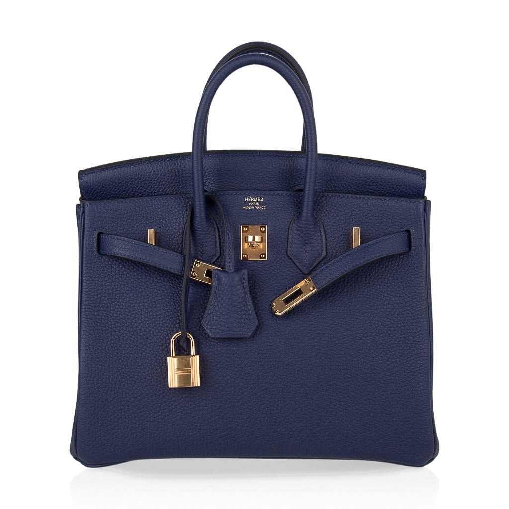 Birkin 25 Bag Blue Encre Gold Hardware Togo Leather
