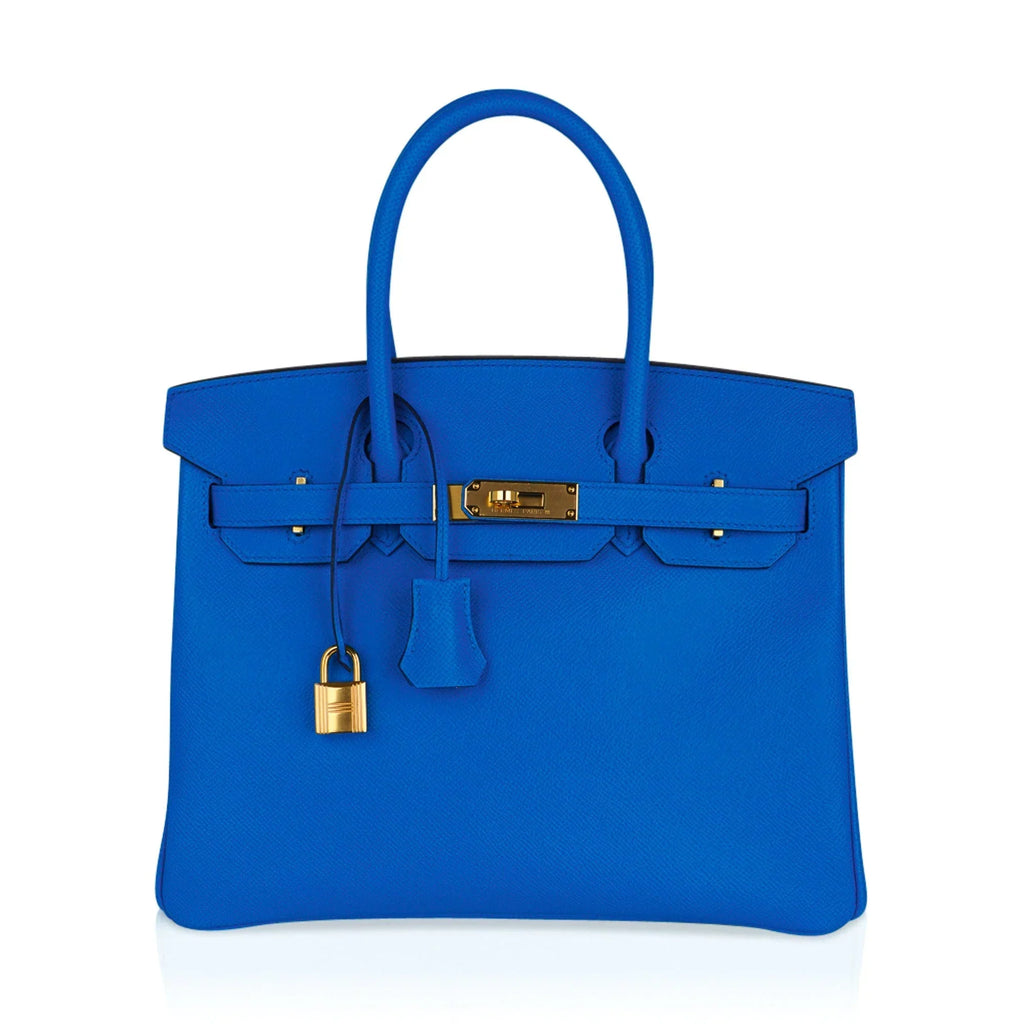 Birkin 30 Bag Bleu Frida Epsom Gold Hardware New w/ Box