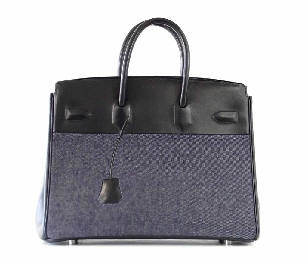 Birkin 35 Bag Rare Limited Edition Denim Shadow