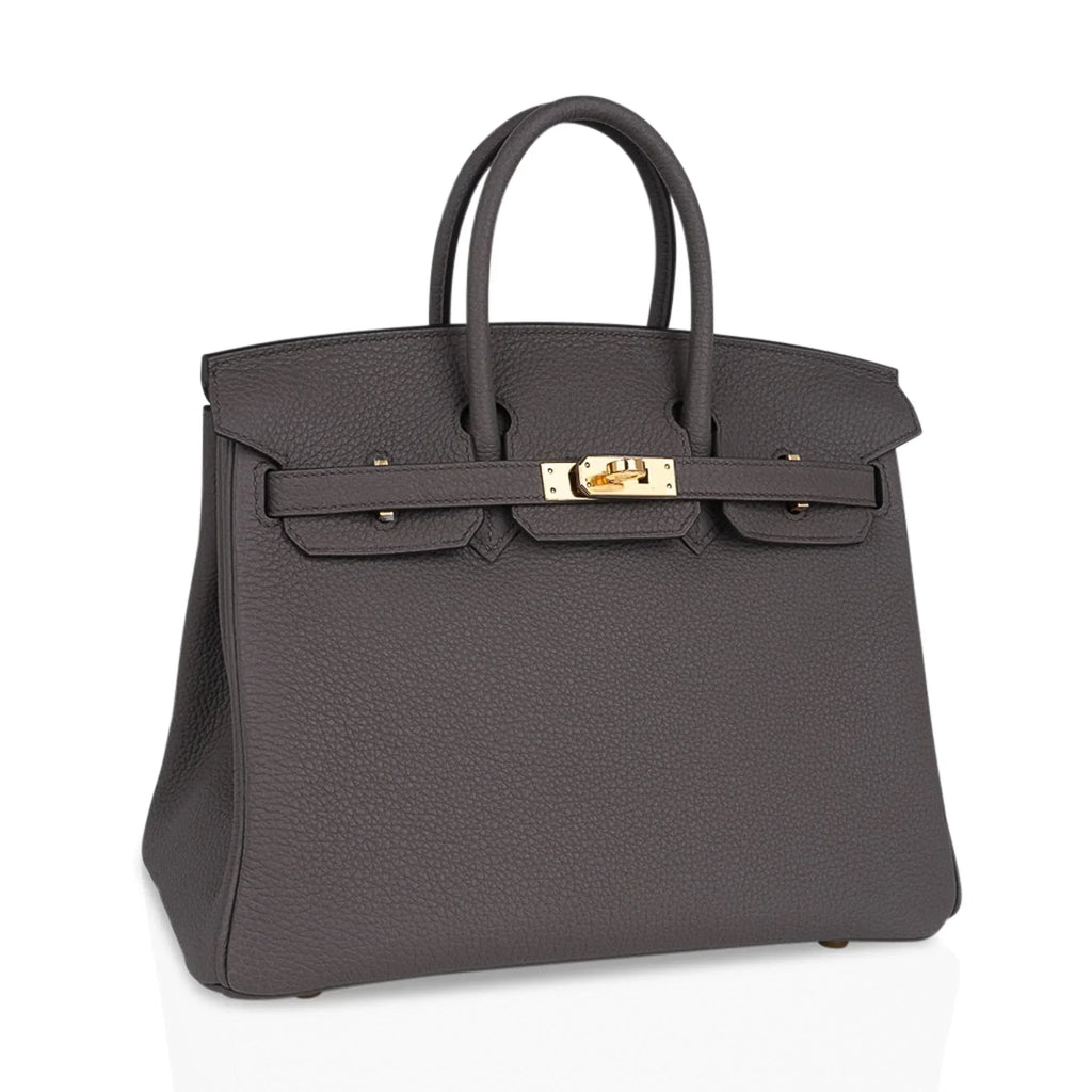 Birkin 25 Bag Etain Gold Hardware Togo Leather New w/Box