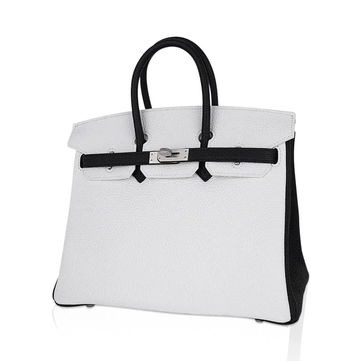 Birkin HSS 25 Bag White w/ Black Brushed Palladium Hardware