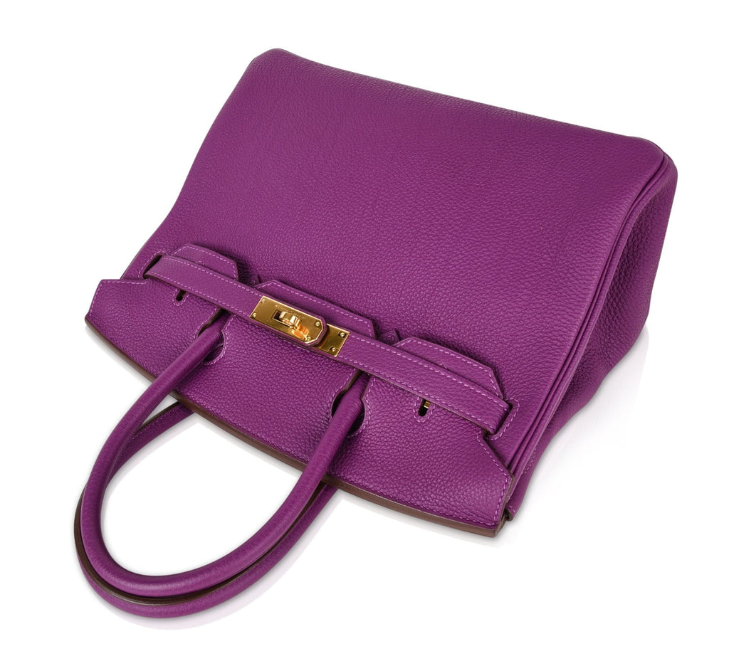 Birkin 30 Bag Anemone Togo Gold Hardware Exotic Purple Beauty
