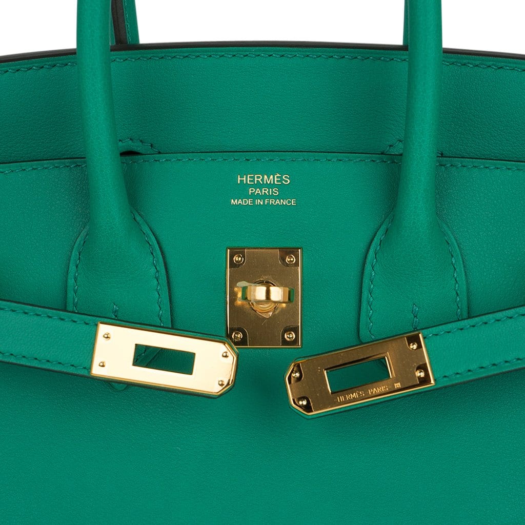 Birkin 25 Bag Vert Vertigo Swift Gold Hardware