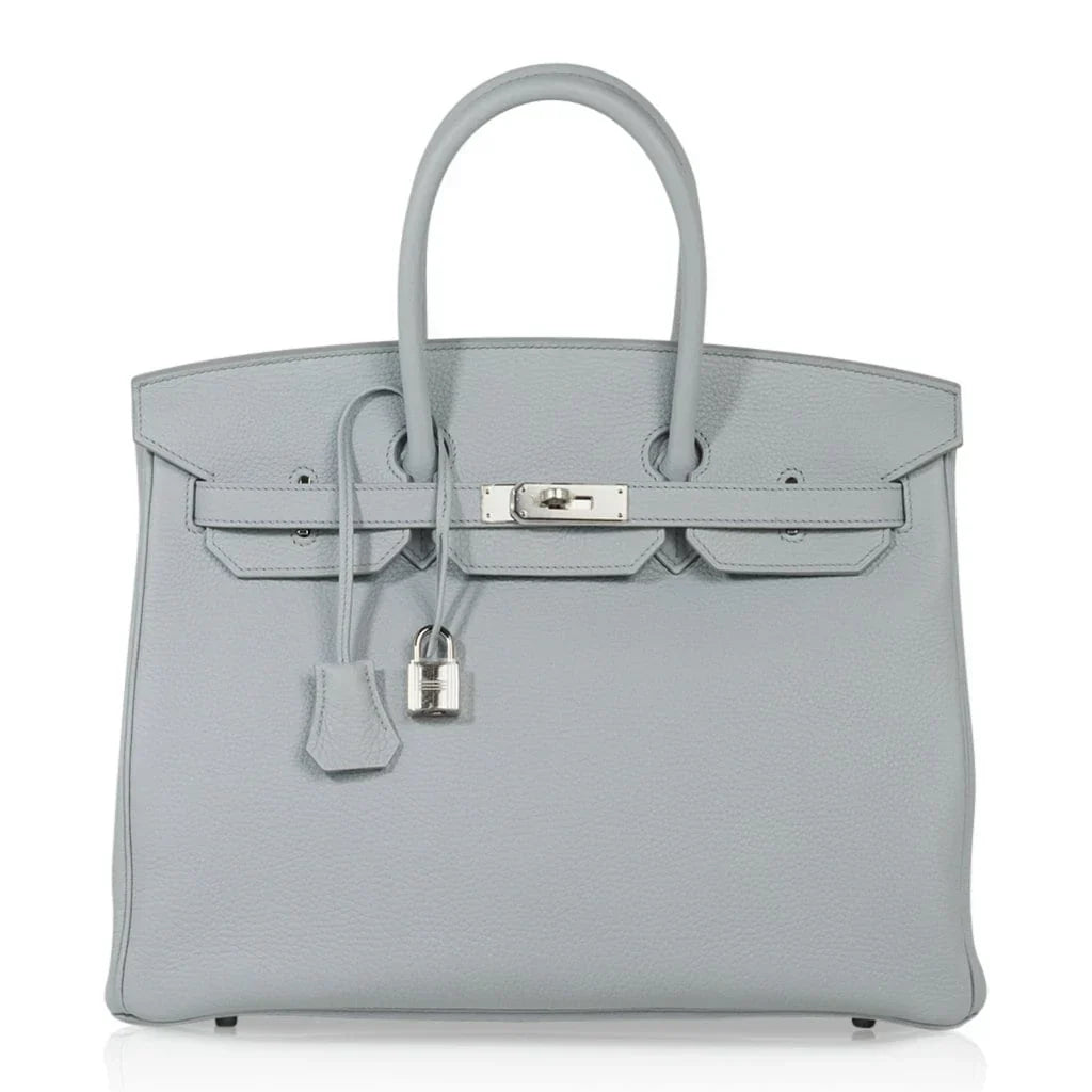 Birkin 35 Bag Blue Bleu Pale Togo Palladium Hardware