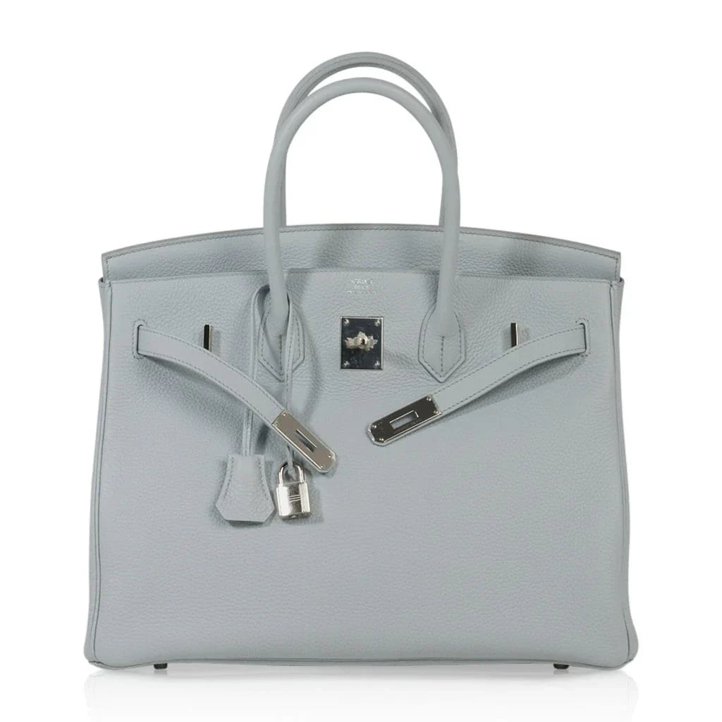 Birkin 35 Bag Blue Bleu Pale Togo Palladium Hardware