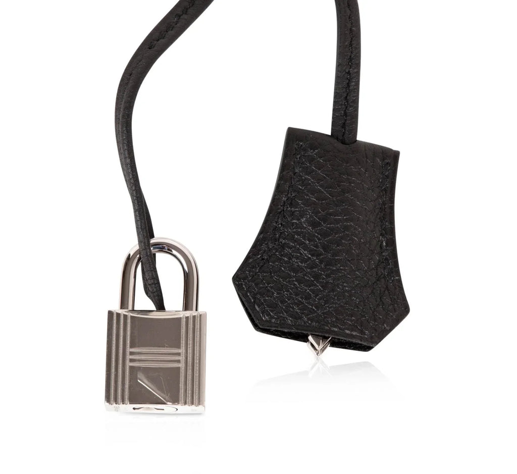 Birkin 25 Bag Black Palladium Hardware Togo Leather
