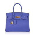 Birkin 30 Bag Blue Brighton Epsom Leather with Gold Hardware
