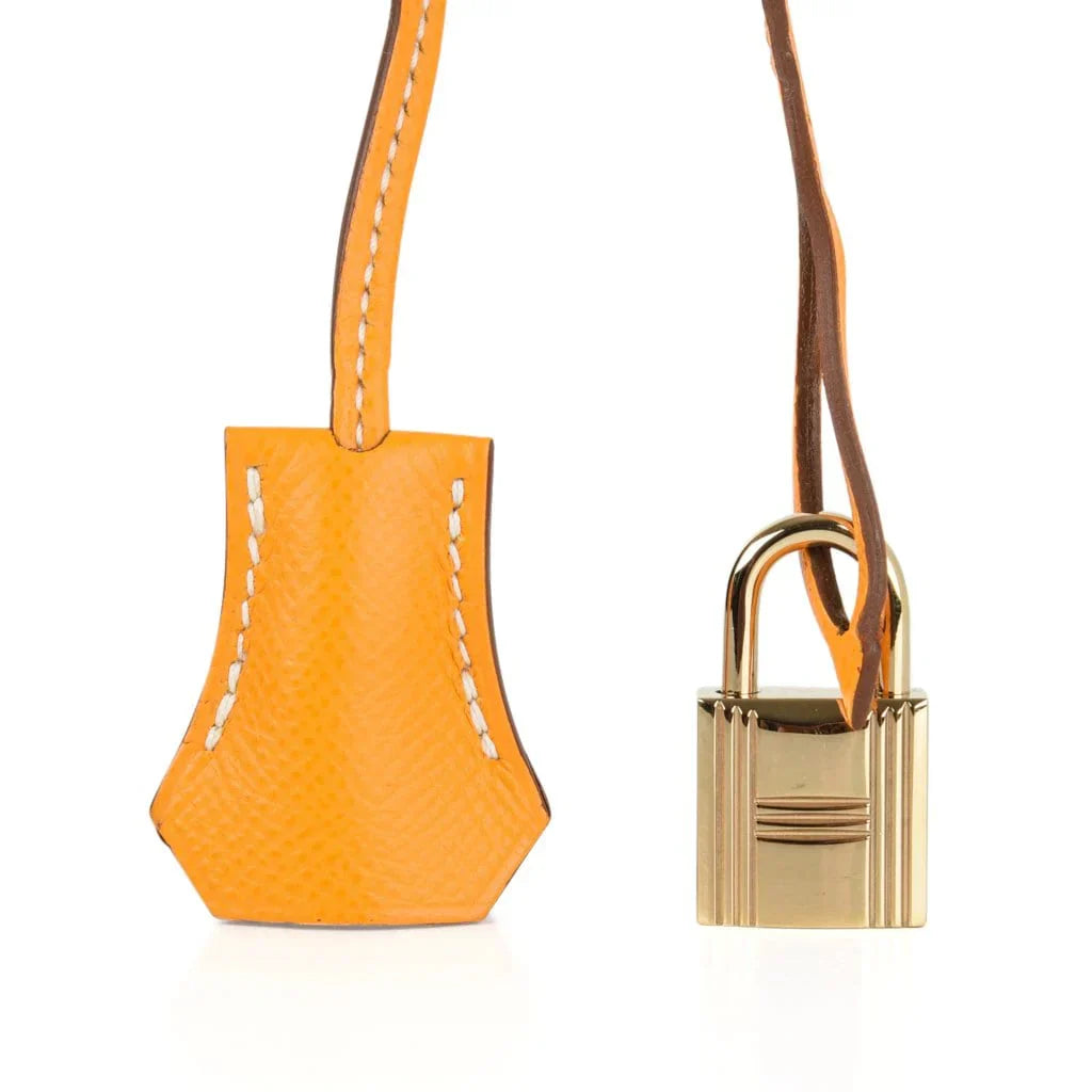 Birkin 35 Bag Yellow Jaune D’Or Candy Limited Edition Epsom Permabrass