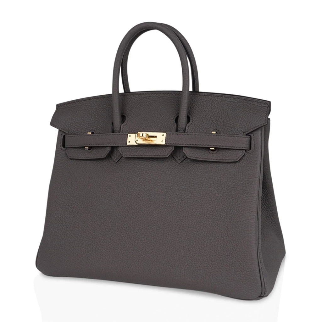 Birkin 25 Bag Etain Gold Hardware Togo Leather New w/Box
