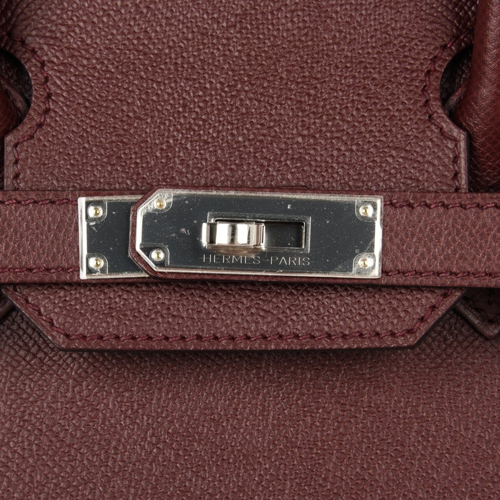 Birkin 30 Bag Bordeaux Epsom Palladium Hardware