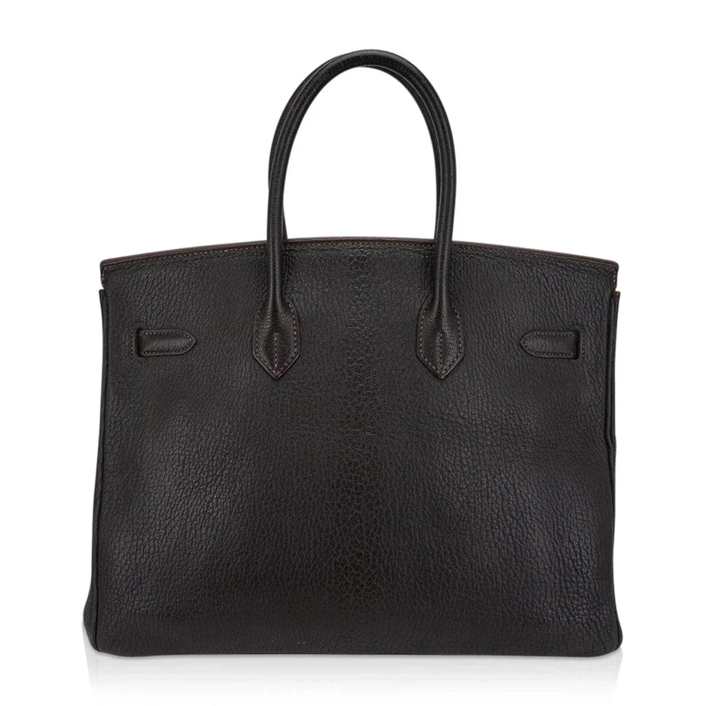 Birkin 35 Bag Cocoan Brown Chevre Leather with Palladium Hardware