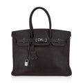 Birkin 35 Bag Cocoan Brown Chevre Leather with Palladium Hardware