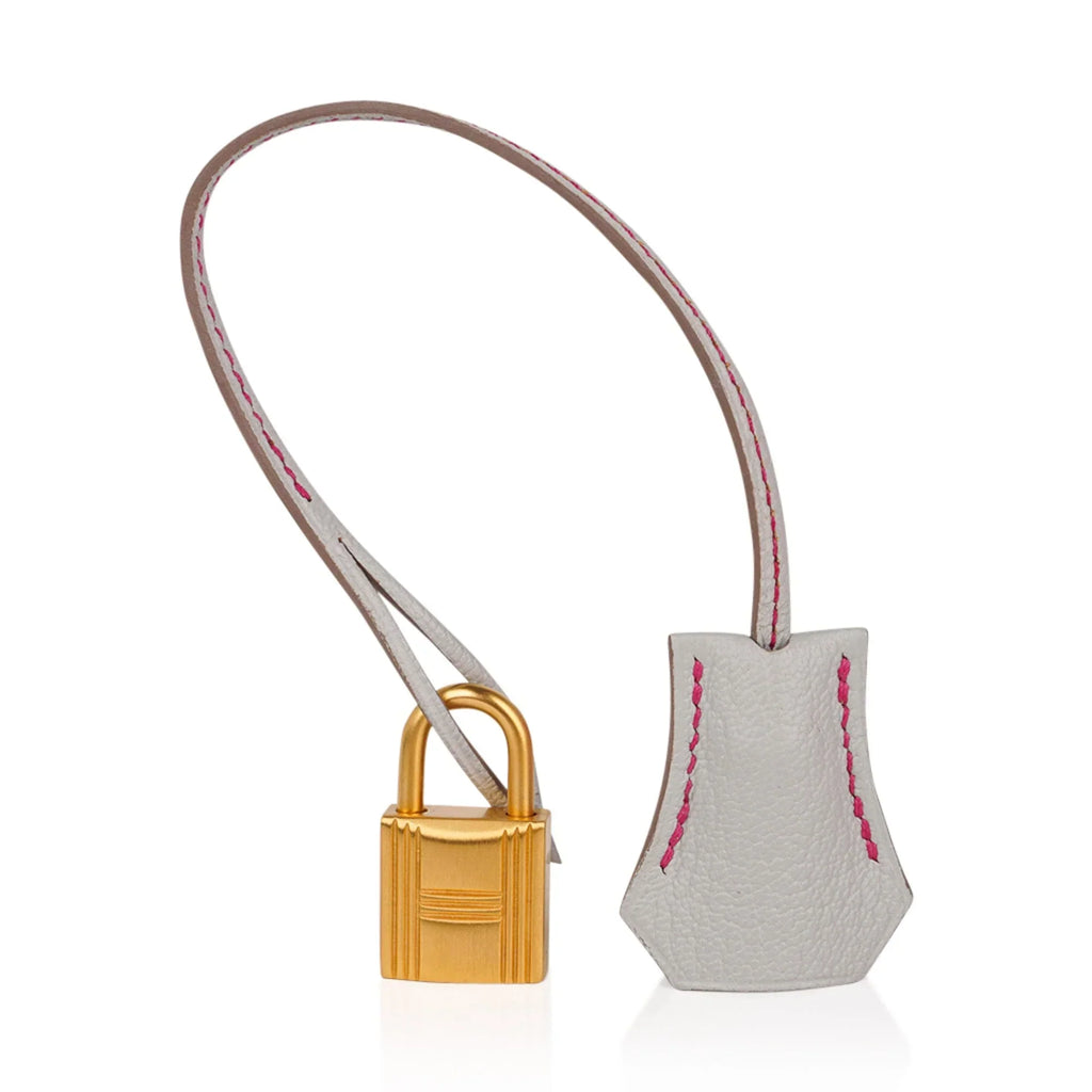 Special Order HSS Birkin 30 Bag Rose Shocking & Gris Perle Chevre Leather with Brushed Gold Hardware