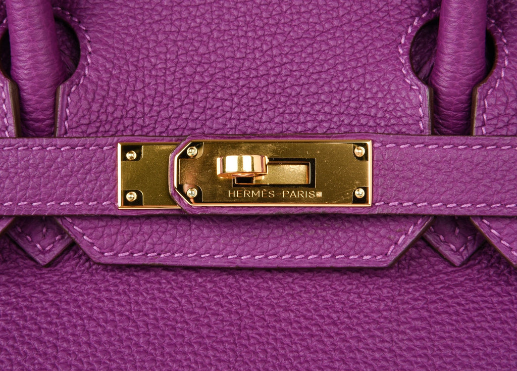 Birkin 30 Bag Anemone Togo Gold Hardware Exotic Purple Beauty