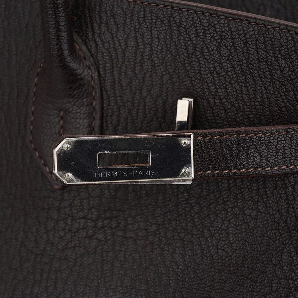 Birkin 35 Bag Cocoan Brown Chevre Leather with Palladium Hardware