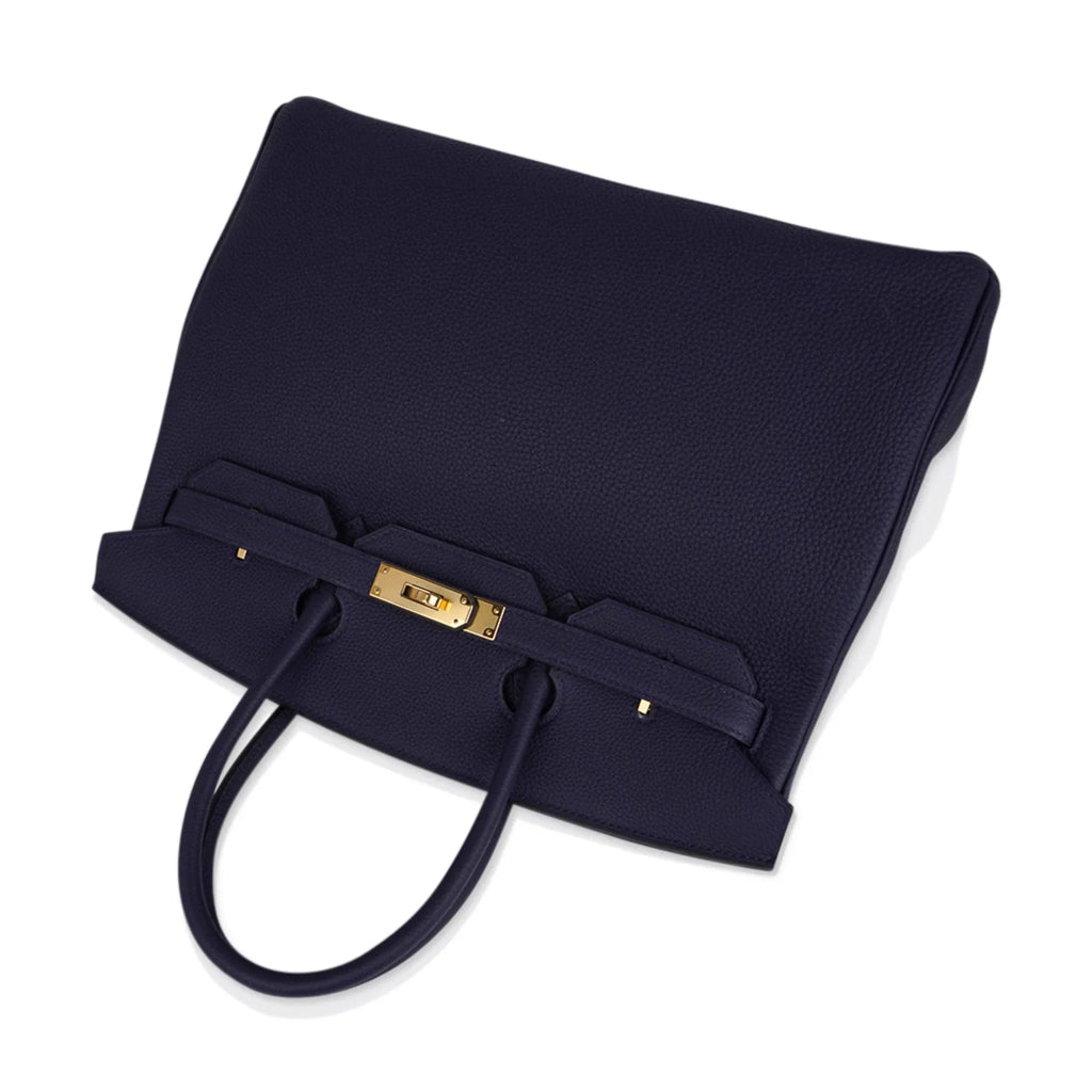 Birkin 35 Bag Blue Nuit Gold Hardware Togo Leather