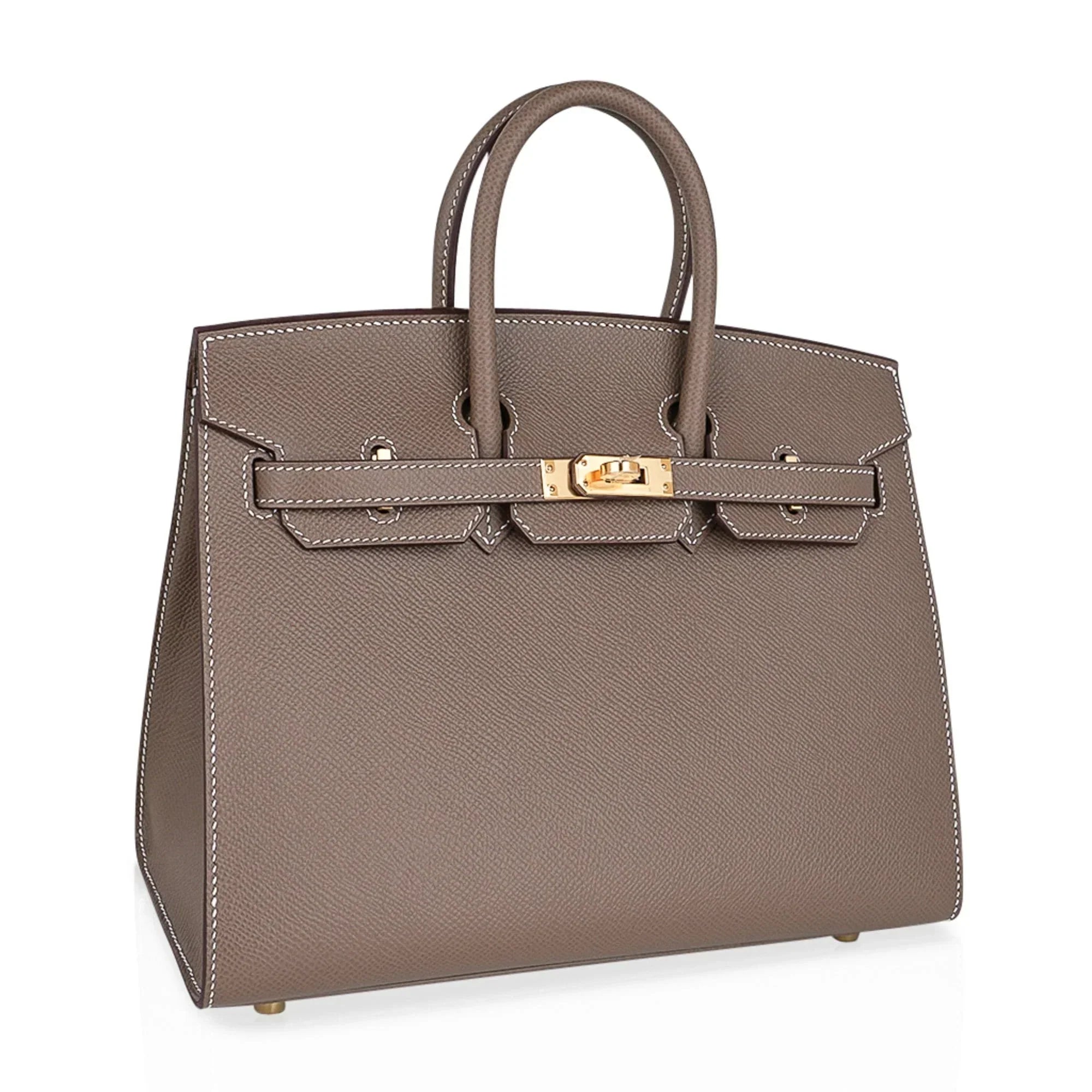 Birkin Sellier 25 Etoupe Gold Hardware Epsom Leather New w/Box
