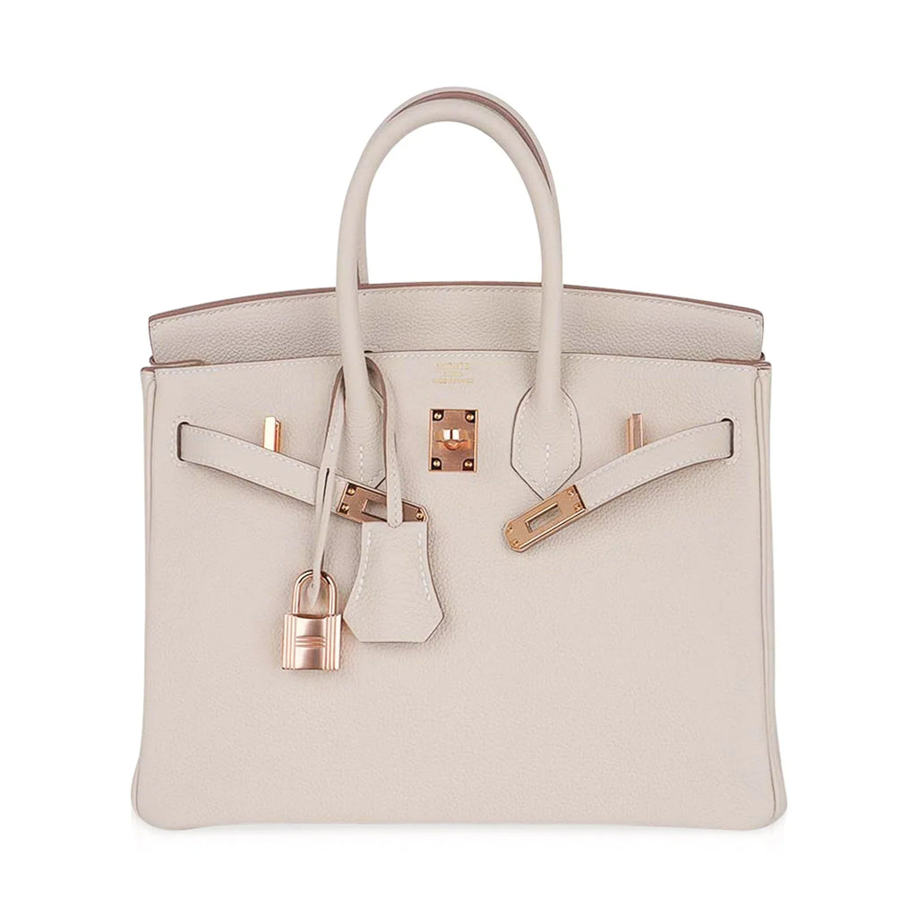 Birkin 25 Bag Craie Togo Leather with Rose Gold Hardware