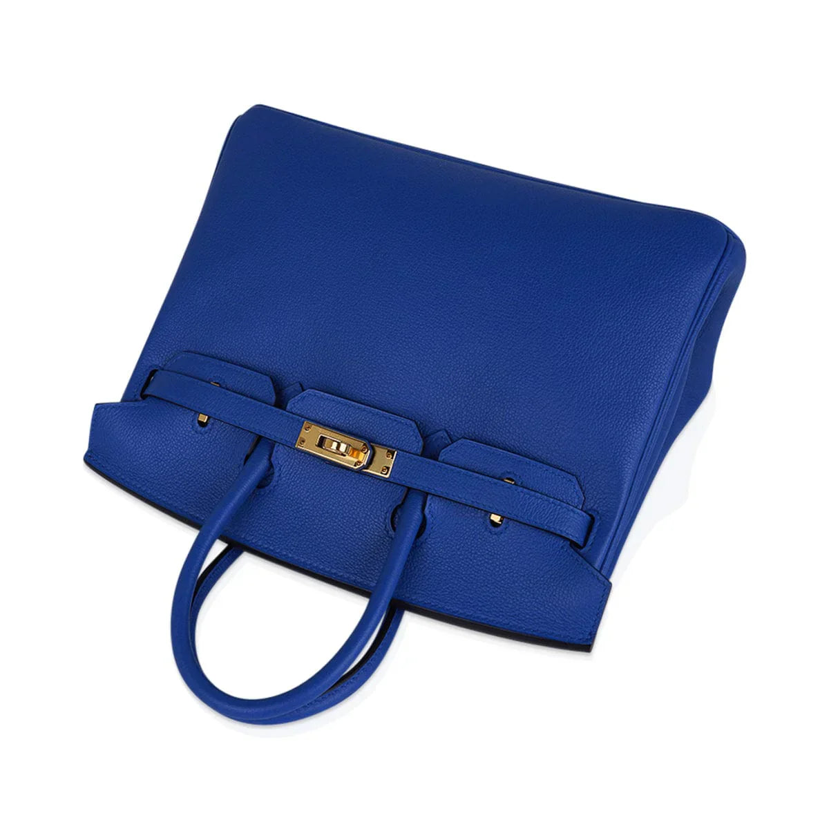 Birkin 25 Bag Blue Zellige Novillo Leather with Gold Hardware