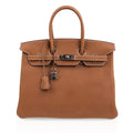 Limited Edition Birkin 35 Bag Fauve Barenia Faubourg Leather with Palladium Hardware