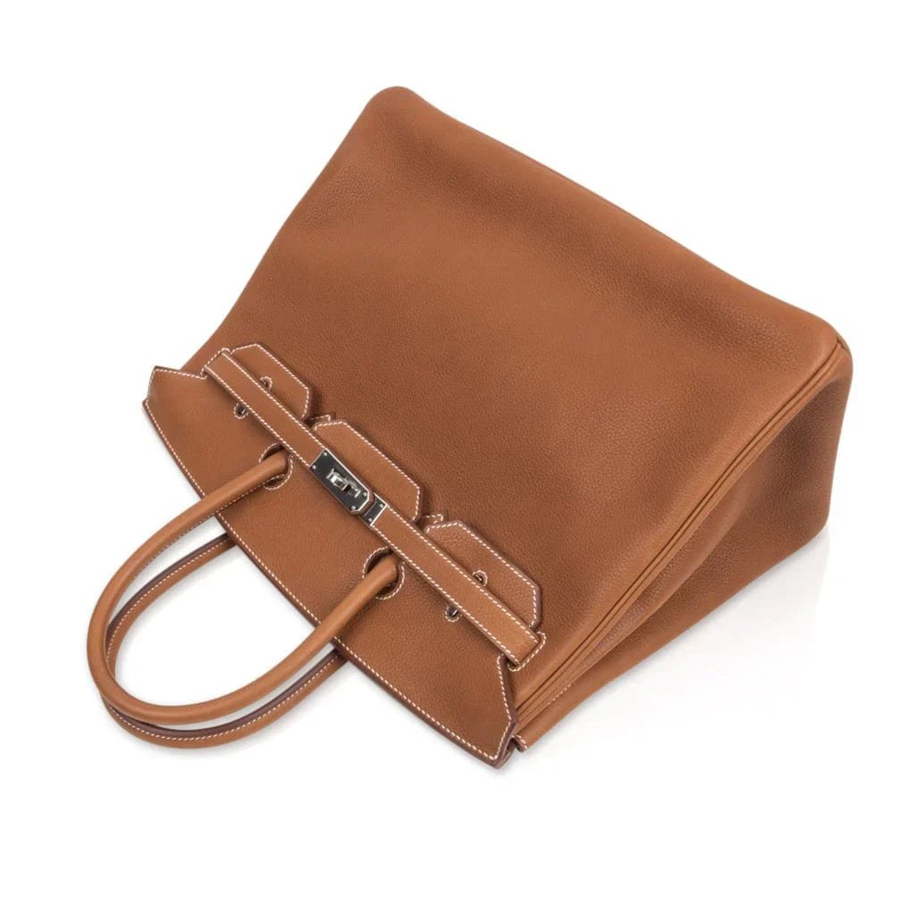 Limited Edition Birkin 35 Bag Fauve Barenia Faubourg Leather with Palladium Hardware