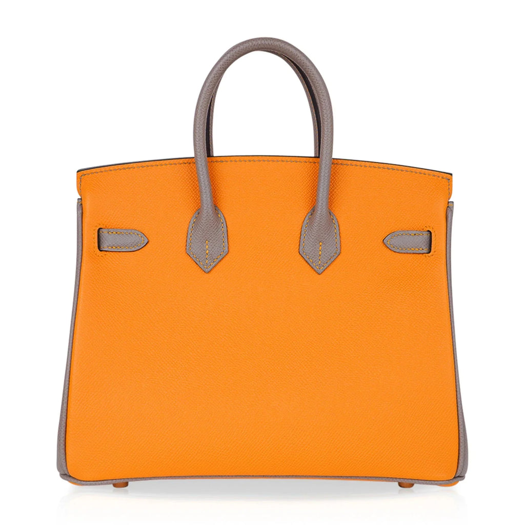 Birkin HSS 25 Bag Jaune Ambre / Gris Asphalte Gold Hardware