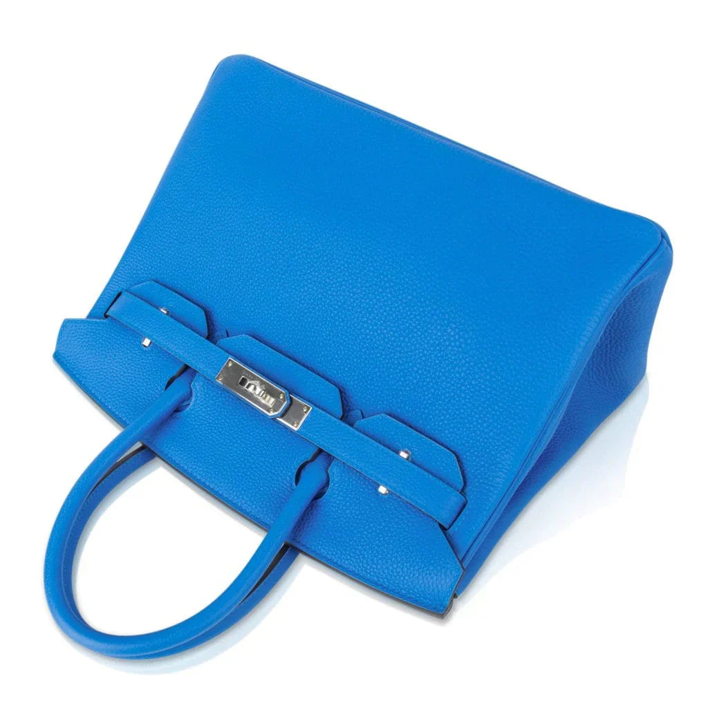 Verso Birkin 30 Bag Blue Zanzibar & Malachite Togo Leather with Palladium Hardware
