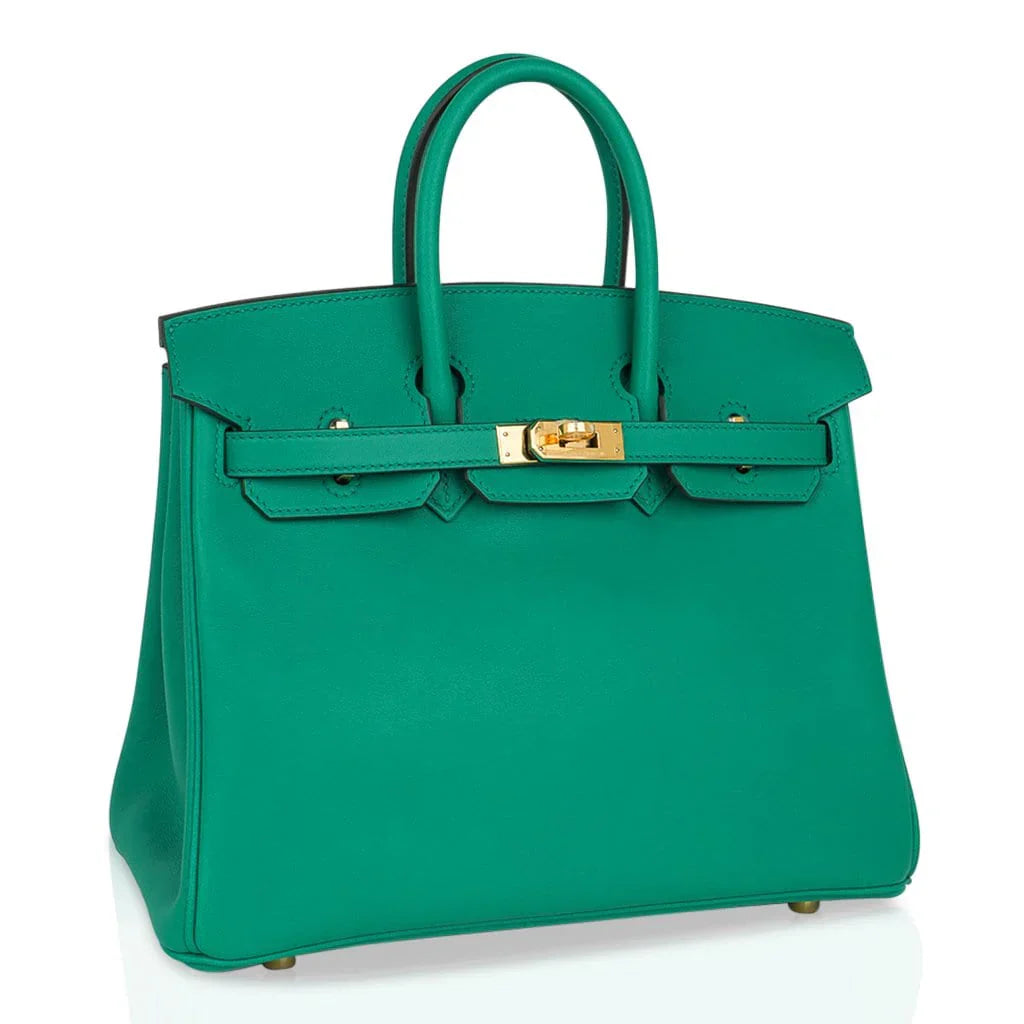 Birkin 25 Bag Vert Vertigo Swift Gold Hardware