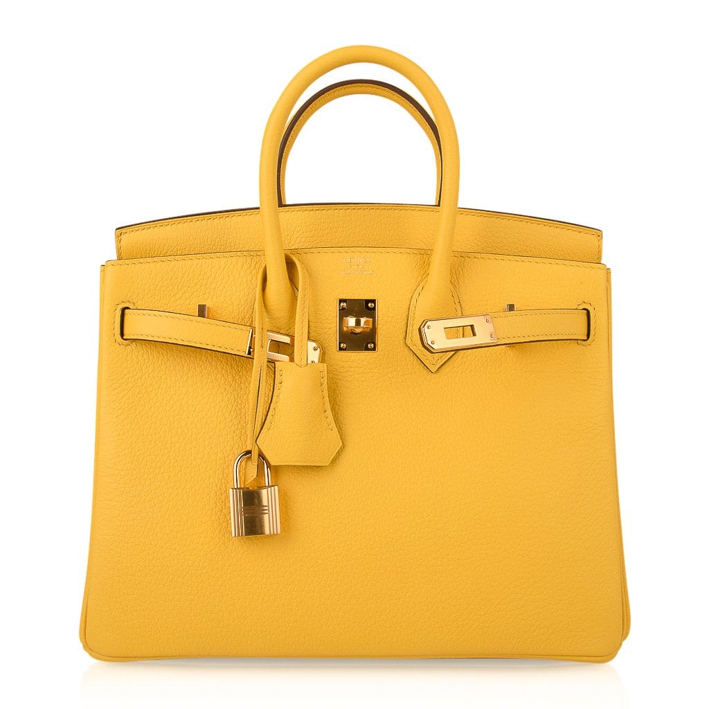Birkin 25 Bag Jaune de Naples Novillo Gold Hardware