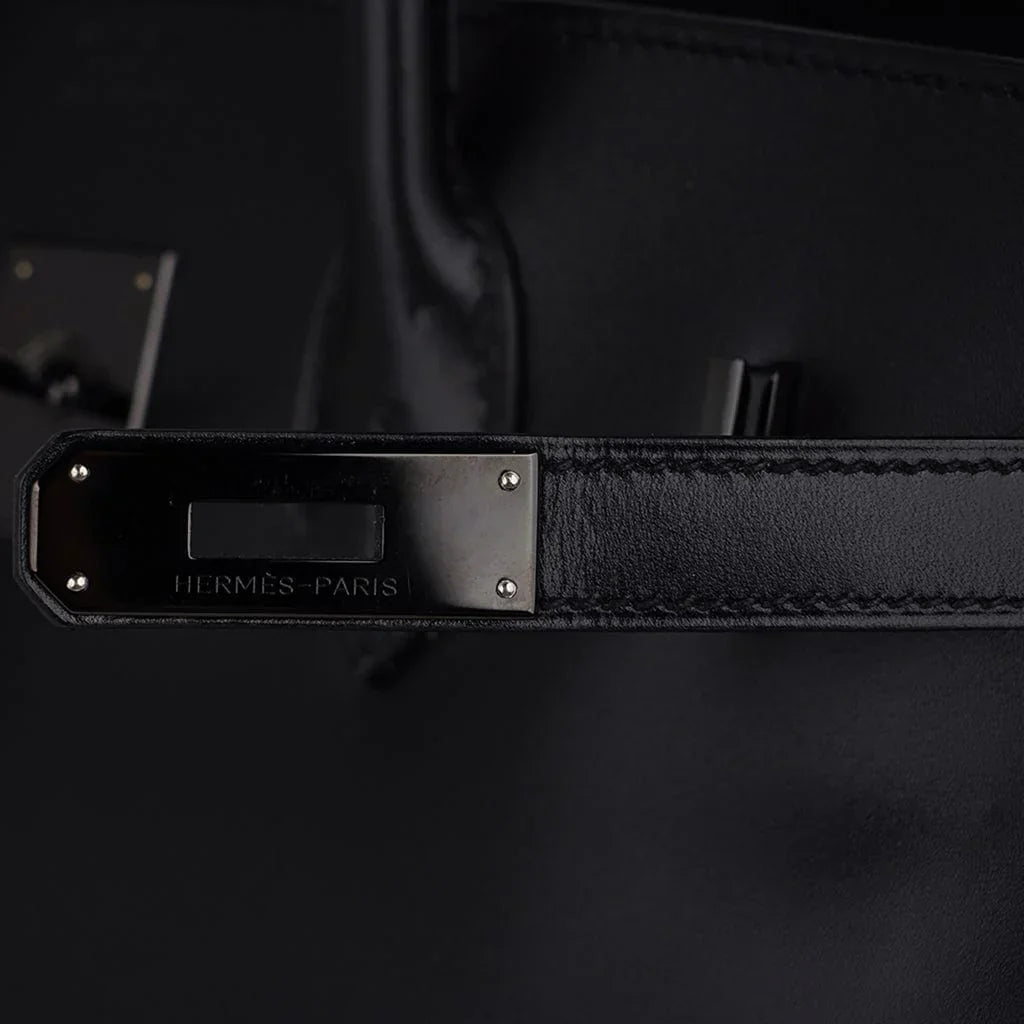 Birkin 35 Bag So Black Box Leather Limited Edition Very Rare