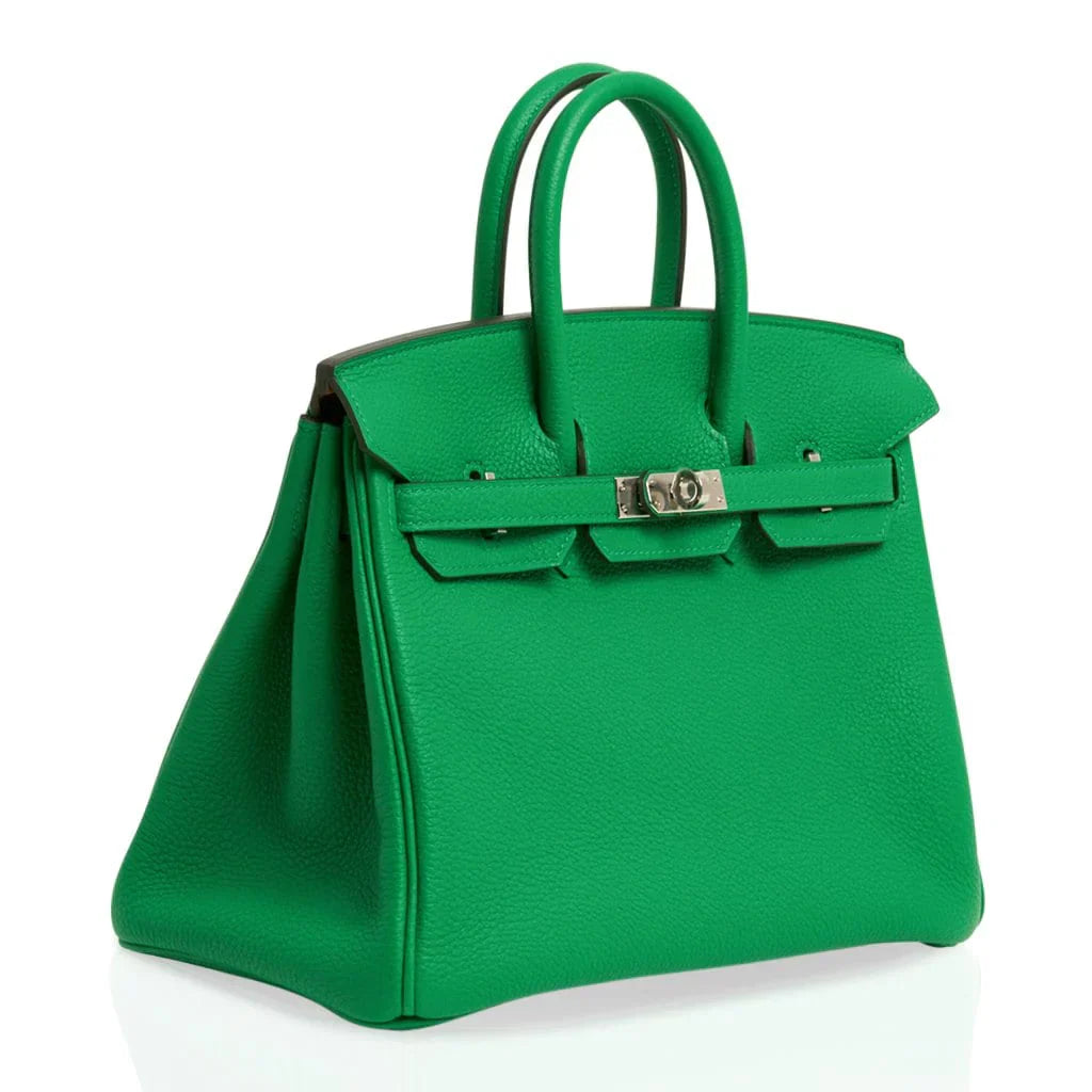 Verso Birkin 25 Bag Bamboo & Caramel Togo Leather with Palladium Hardware