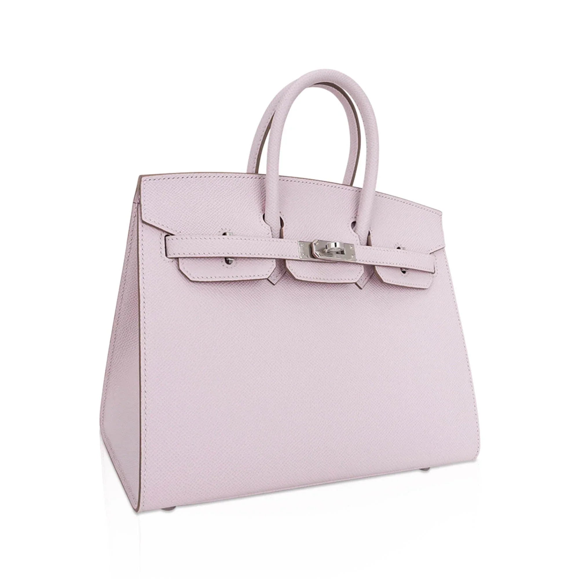 Birkin 25 Bag Sellier Mauve Pale Epsom Leather with Palladium Hardware