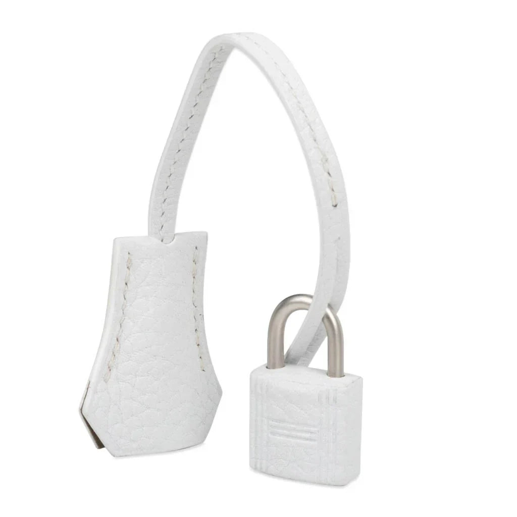 Birkin 25 Bag HSS White Clemence Trench Interior Brushed Palladium Hardware