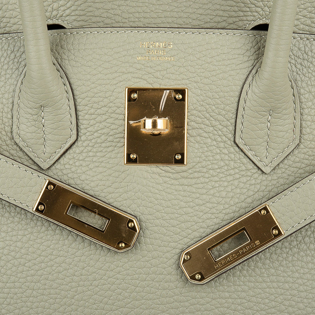 Birkin 30 Bag Sage (Sauge) Clemence Leather Gold Hardware