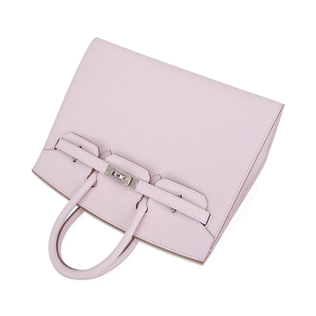 Birkin 25 Bag Sellier Mauve Pale Epsom Leather with Palladium Hardware