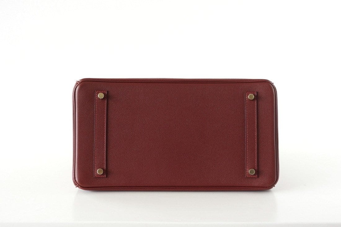 Birkin 35 Bag Red Rouge H Limited Edition Contour Navy Gold