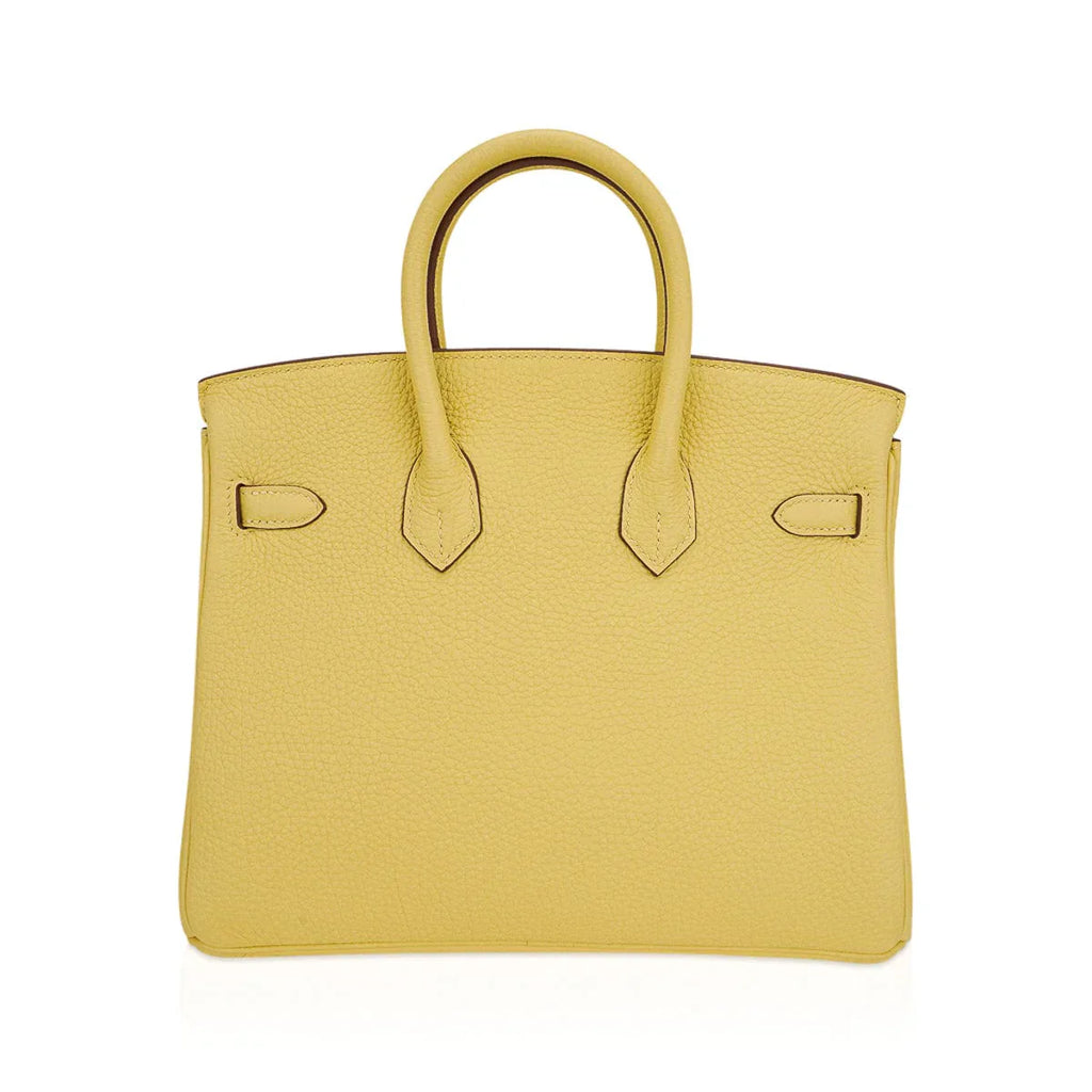 Birkin 25 Bag Jaune Poussin Togo Leather with Palladium Hardware