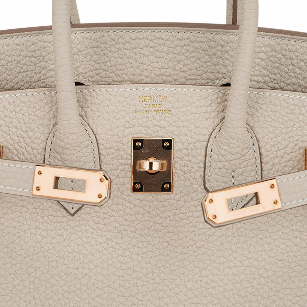 Birkin 25 Bag Craie Togo Leather with Rose Gold Hardware