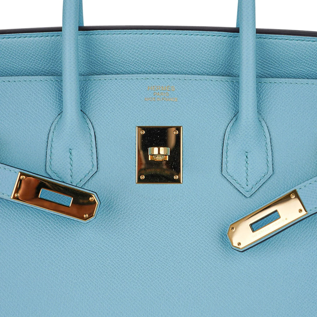 Birkin 35 Bag Blue Atoll Gold Hardware Epsom Leather