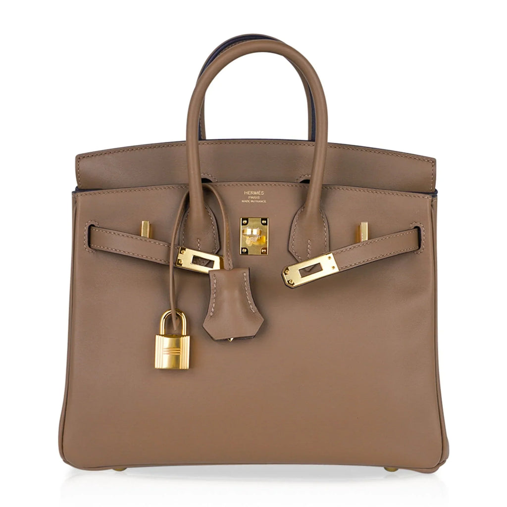 Birkin 25 Beige De Weimar Veau Jonathan Leather Gold Hardware