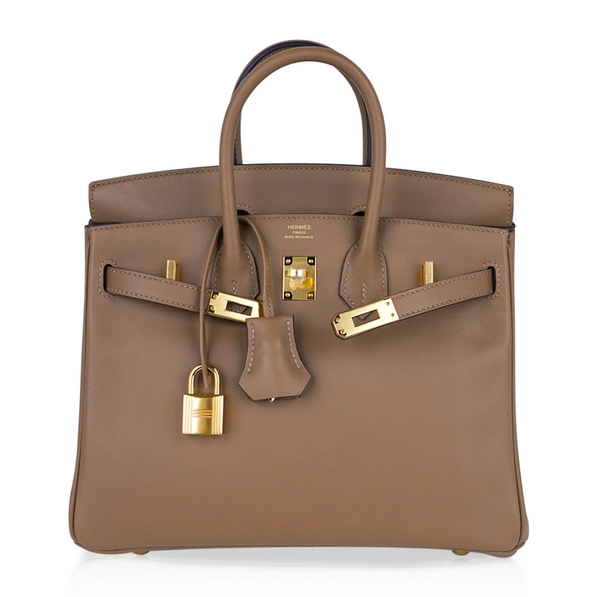 Birkin 25 Beige De Weimar Veau Jonathan Leather Gold Hardware