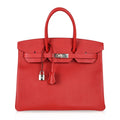 Birkin 35 Bag Rouge Casaque Lipstick Red Epsom Palladium new