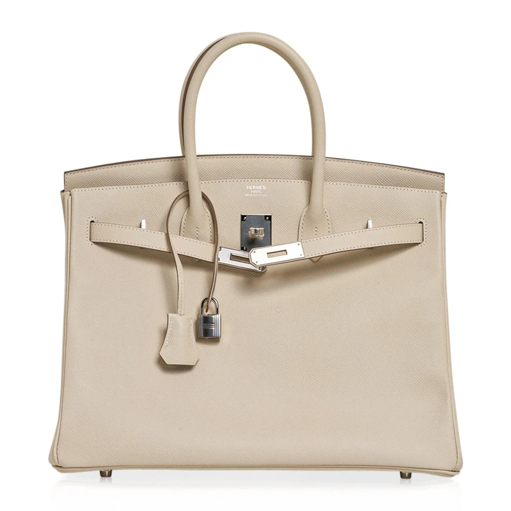 Birkin 35 Bag Craie Epsom Palladium Hardware