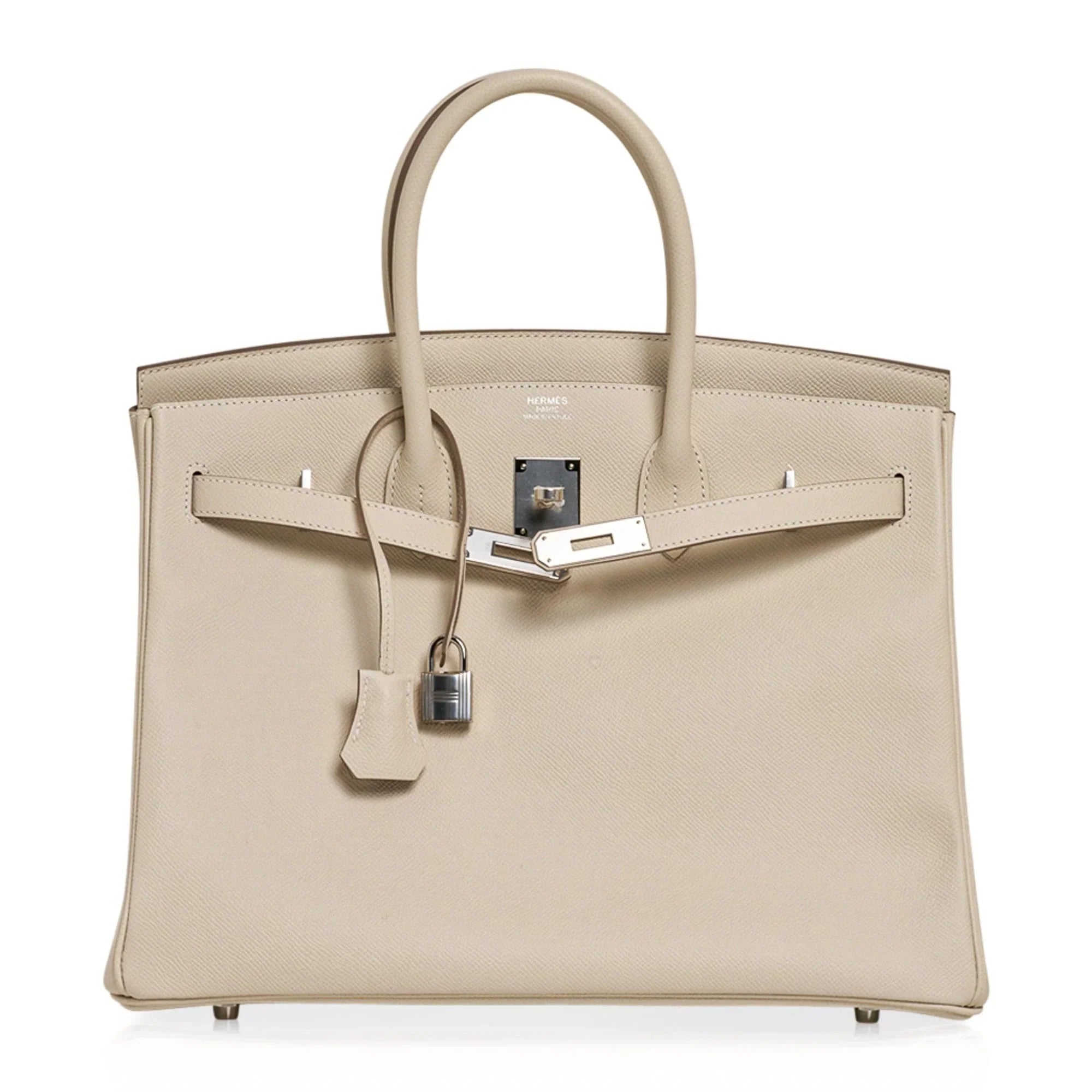 Birkin 35 Bag Craie Epsom Palladium Hardware