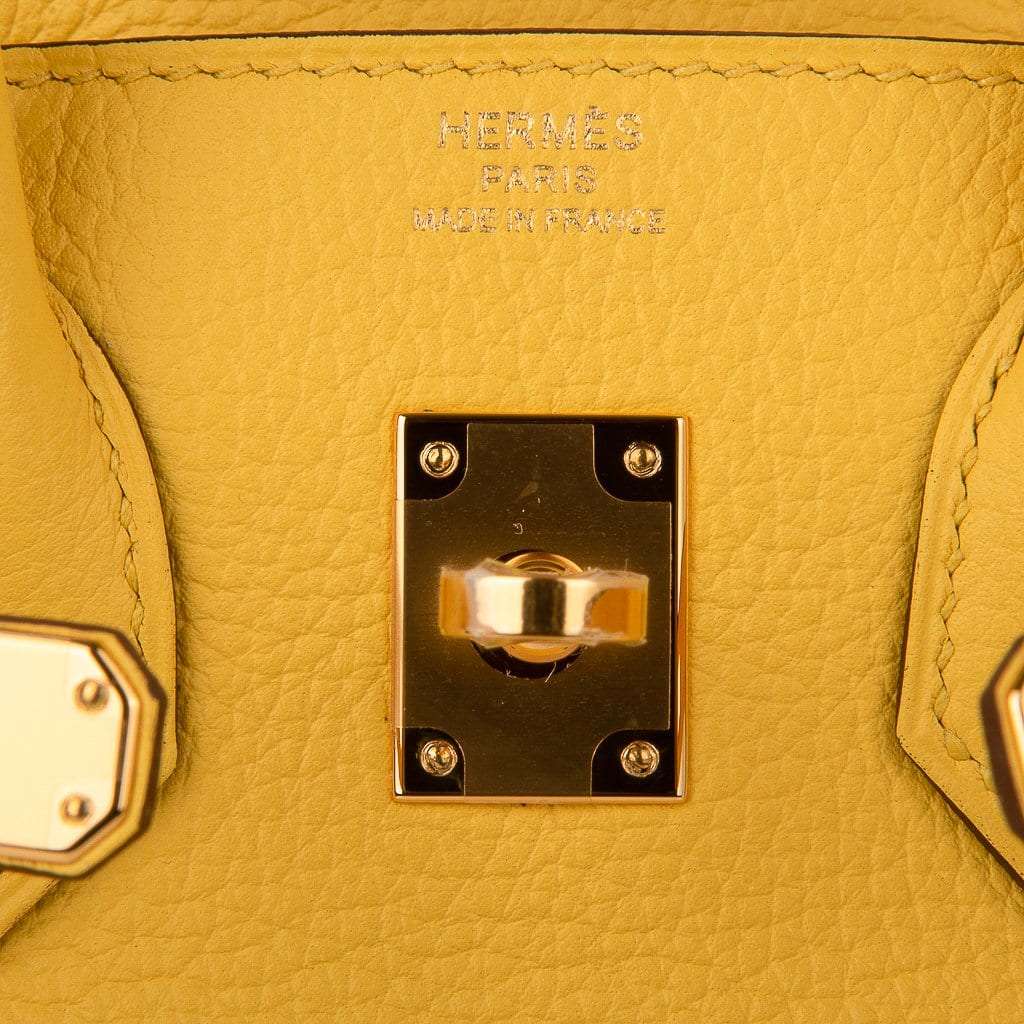Birkin 25 Bag Jaune de Naples Novillo Gold Hardware