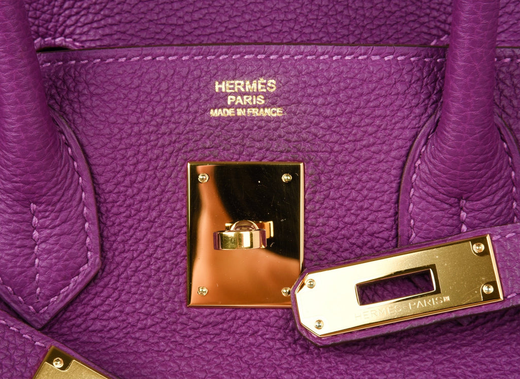Birkin 30 Bag Anemone Togo Gold Hardware Exotic Purple Beauty