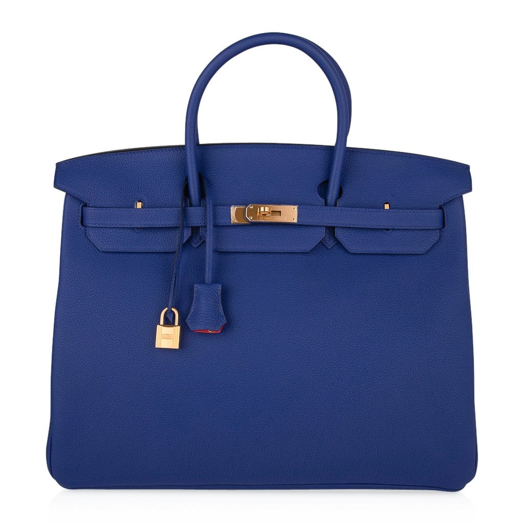 Birkin HSS 40 Bag Electric Blue / Rose Jaipur Brushed Gold Hardware