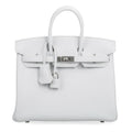 Birkin 25 Bag HSS White Clemence Trench Interior Brushed Palladium Hardware